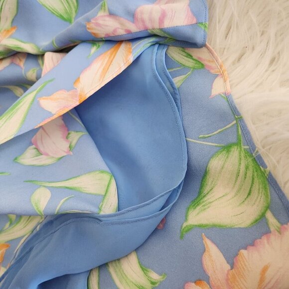 Vintage Lauren Ralph Lauren Floral Silk Blouse Maxi Skirt 2-PC Set Large 14 Wrap - Picture 10 of 16